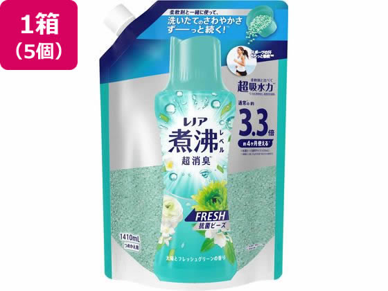 【マラソン限定★ポイント2倍】P&G レノア消臭抗菌ビーズグリーン 替 超特大 1410ml&times;5個 柔軟剤 衣料用洗剤 洗剤 清掃｜ココデカウ
