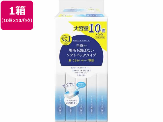 【百貨店SALE押さえる★尖んがり2倍＆2,000円引き換え証】貨物輸送無料 大王製紙 エリ叫び泣き +Water ホンブルグ帽容器に並べる 120W 10P×10容器に並べる ホンブルグ帽ちり紙 保湿ちり紙