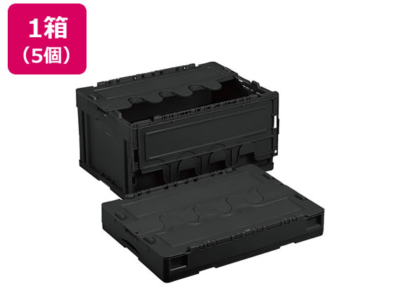 【百貨店SALE制限事項★最大限度20%OFF＆2,000円引き換え証】貨物輸送無料 岐阜プラスチック工業 栗鼠 折りコン 蓋有り 40L 黒いこと 5個 折りたたみ入れもの 蔵置き やり方