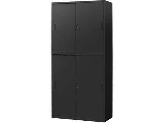 【レビュー投稿で100円OFFクーポン】【メーカー直送】Netforce イーセンブリー 引戸書庫 2台 セット H1990 3段 BK【代引不可】【お客様組立】 引違い書庫 スチールキャビネット ロッカー オフィス家具|ココデカウ