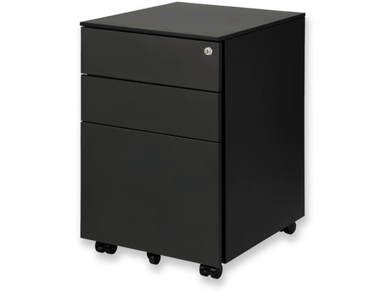【マラソン限定★ポイント2倍】【メーカー直送】アスカ スチールワゴン ブラック STW01BK【代引不可】脇机 ワゴン スチールデスク オフィスデスク 事務机 オフィス家具｜ココデカウ