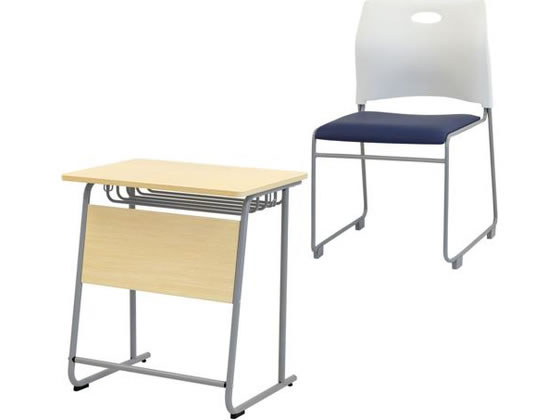 【マラソン限定★ポイント2倍】【メーカー直送】Netforce 学習机セット 勉強机 W650 NA+ラップスタッキングチェア WH×NV GD6545S3NA-WHNV【代引不可】【お客様組立】スクールデスク 教卓 演台 学校机 研修デスク 会議用テーブル 長机 オフィス家具|ココデカウ