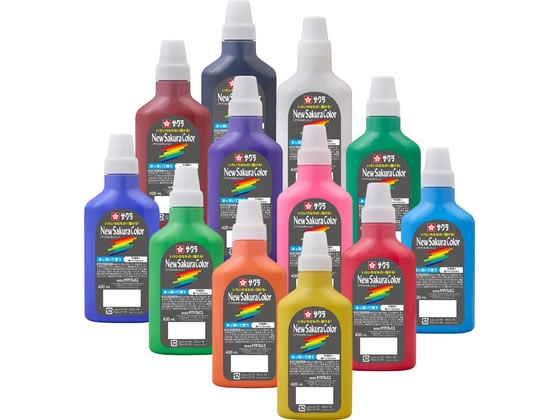 【マラソン限定★ポイント2倍】【お取り寄せ】サクラクレパス ニューサクラカラー420mL 12色セット APW12 アクリル絵の具 画材|ココデカウ
