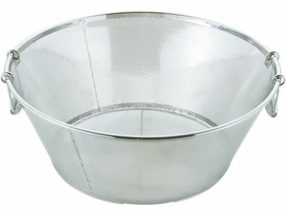 三宝産業 UK 18-8 パンチング 揚げザル 平底 45cm φ2.2