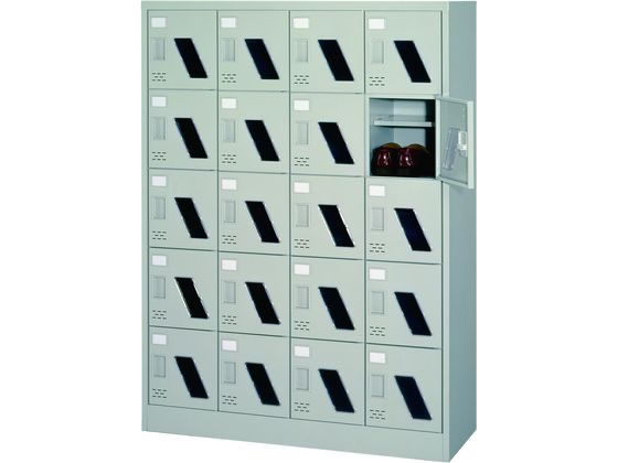 【百貨店SALE押さえる★最大限度20%OFF＆2,000円引き換え証】【製造会社直送】シューズロッカー 錠皆無・受け取り人窓付 20人用(中棚付) RFSC-20WM【代引不可】 シューズロッカー サボ箱 ロッカー 押し入れ 事務室調度品