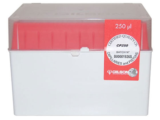 【マラソン限定★ポイント2倍】【お取り寄せ】ギルソン キャピラリー&ピストン CP-250(96×10ボックス) F148014 マイクロピペット 分注 実験室用備品