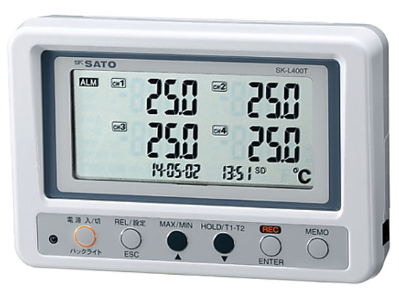 【百貨店SALE押さえる★尖んがり2倍＆2,000円クーポン券】【お取り寄せ】佐藤測り器 4ch熱度ロガー SK-L400T 見聞ロガー 熱度 湿度 位置づける器 測り器