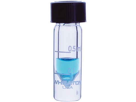 【レビュー投稿で100円OFFクーポン】【お取り寄せ】WHEATON ミニバイアル オープントップキャップ 1mL 目盛 あり W986294NG スクリュー管瓶 ガラス容器 計量器