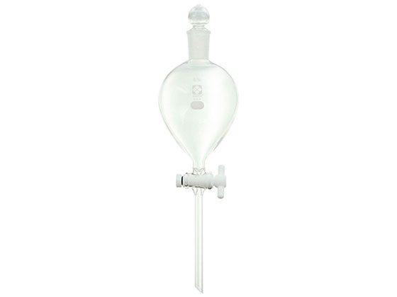 【レビュー投稿で100円OFFクーポン】【お取り寄せ】柴田科学 分液ロート PTFEコック付 500mL 014250-500 漏斗 ロート じょうご ガラス容器 計量器