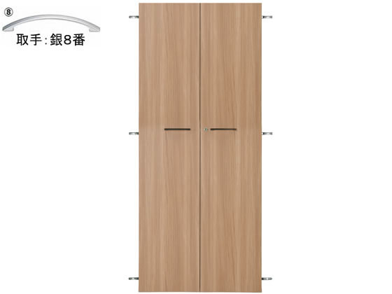 【レビュー投稿で100円OFFクーポン】【メーカー直送】Garage ストレージKK2専用扉 下置5段H1800用 木目 銀8番【代引不可】【お客様組立】 天板 棚板 ベース 木製キャビネット ロッカー オフィス家具｜ココデカウ