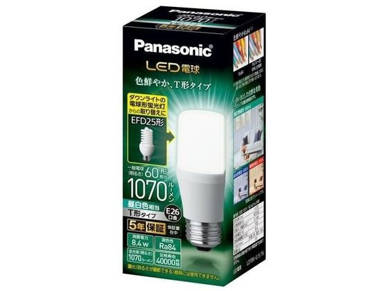 【マラソン限定★2,000円クーポン＆ポイント2倍】【お取り寄せ】パナソニック LED電球 T形電球タイプ 60形相当 昼白色口金E26 ＬＥＤ電球一般 Ｅ２６ ＬＥＤ電球 直管 ライト 照明器具 家電 4,785円