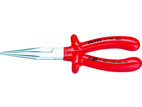 【マラソン限定★ポイント2倍】【お取り寄せ】KNIPEX 絶縁1000V先長ラジオペンチ 200mm 2617-200 ラジオペンチ ペンチ ニッパ プライヤー 作業用品 工具|ココデカウ