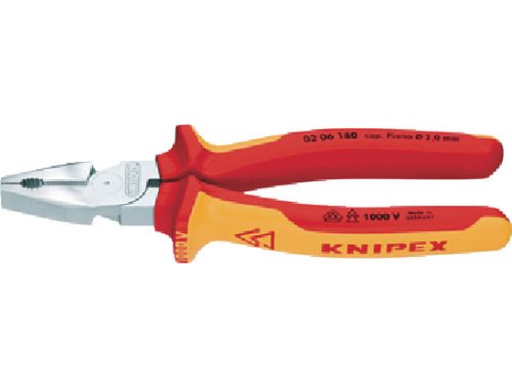 【レビュー投稿で100円OFFクーポン】【お取り寄せ】KNIPEX 1000V絶縁強力型ペンチ 225mm 0206-225 ペンチ ニッパ プライヤー 作業用品 工具
