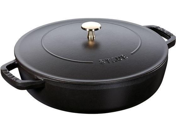 【マラソン限定★ポイント2倍】【お取り寄せ】STAUB ストウブ ブレイザーソテーパン 24cm ブラック 40511-473 キッチン雑貨｜ココデカウ