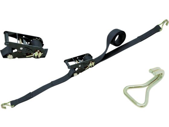 【マラソン限定★ポイント2倍】【お取り寄せ】シライ ラチェットバックル 黒 ナローフック付 RK50LB6NH300 ベルト荷締機 物流 作業