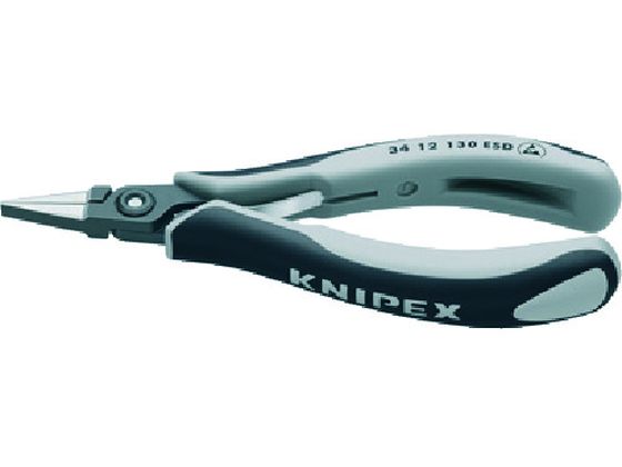 【レビュー投稿で100円OFFクーポン】【お取り寄せ】KNIPEX ESD精密用プライヤー 平 135mm 3412-130ESD ノーズプライヤー ペンチ ニッパ プライヤー 作業用品 工具