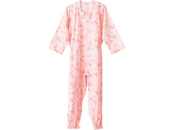 【マラソン限定★ポイント2倍】【お取り寄せ】フットマーク 介護つなぎ服(前開き) ピンク さくら柄 LL｜ココデカウ