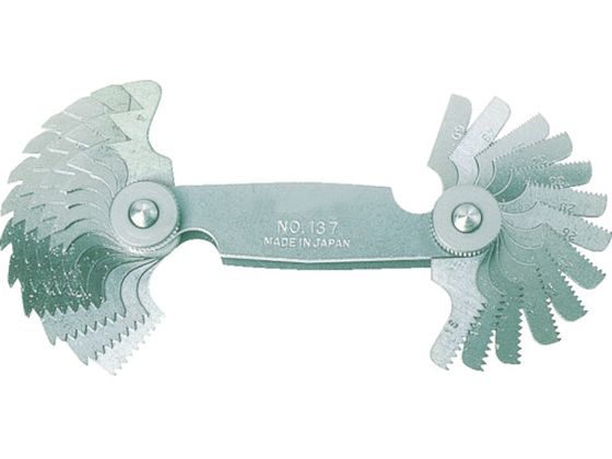 【レビュー投稿で100円OFFクーポン】【お取り寄せ】TRUSCO ピッチゲージ 測定範囲0.5~7.0mm 60°17枚組 158 定盤 ゲージ ケガキ 測定 作業