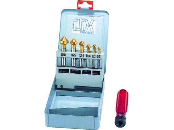 【レビュー投稿で100円OFFクーポン】【お取り寄せ】ILIX カウンターシンクセット6本組 6277-STG 面取り工具 バリ取り工具 切削工具 作業用品 工具