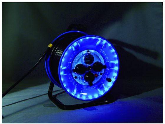 【レビュー投稿で100円OFFクーポン】【お取り寄せ】日動 電工ドラム 防雨型LEDラインドラム 青 漏電保護専用 30m NPWL-EB33-B コードリール防雨型 コードリール 延長コード 工事用品 作業用品 工具