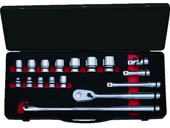 【マラソン限定★ポイント2倍】【お取り寄せ】ネプロス 12.7sq.ソケットレンチセット[17点](ケース付き) NTB417AZ ソケット ソケットレンチ 作業用品 工具｜ココデカウ