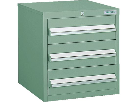 【レビュー投稿で100円OFFクーポン】送料無料【お取り寄せ】TRUSCO LVR型キャビネット 392×412×H420 引出3段 緑 キャビネット ツールキャビネット 保管 作業
