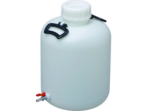 【レビュー投稿で100円OFFクーポン】【お取り寄せ】瑞穂 広口瓶 ボールコック付 20L 0741 ポリタンク 扁平缶 バッグインコンテナ 樹脂容器 計量器