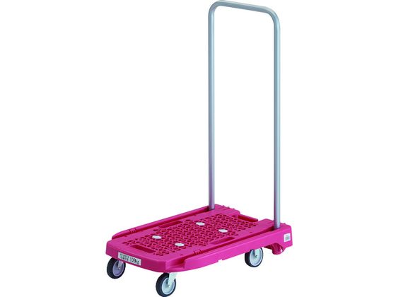 【レビュー投稿で100円OFFクーポン】送料無料【お取り寄せ】TRUSCO 樹脂台車 アクロキャリー 600×390 ピンク AC-1-P 折りたたみ台車 台車 カートラック 作業