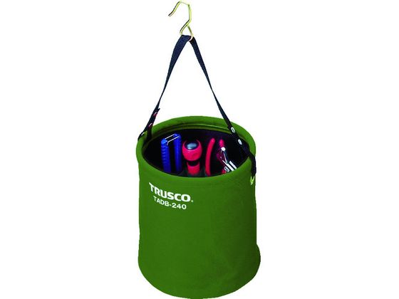 【マラソン限定★2,000円クーポン＆ポイント2倍】【お取り寄せ】TRUSCO アタッチメント付電工バケツ Φ240×240 OD TADB-240-OD ツールバスケット バケツ 保管 作業
