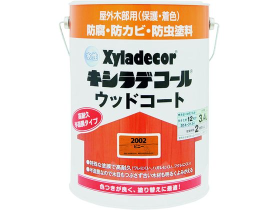 【マラソン限定★ポイント2倍】【お取り寄せ】KANSAI 水性XDウッドコートS ピニー 3.4L #00097670030000 塗料 塗装 養生 内装 土木 建築資材|ココデカウ