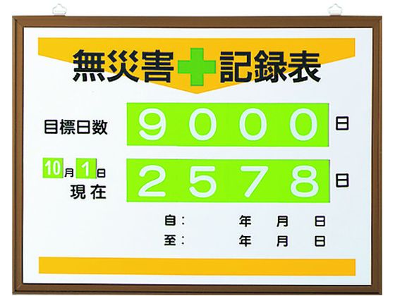 【マラソン限定★ポイント2倍】送料無料【お取り寄せ】ユニット 無災害記録表(日数) 867-17A 安全標識 ステッカー 現場 安全 作業