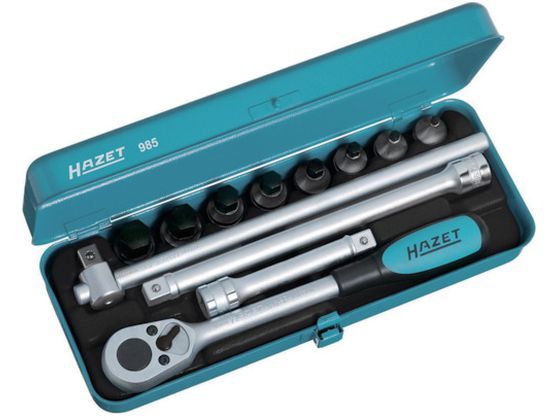 【お取り寄せ】HAZET ヘキサゴンソケットレンチセット(差込角12.7mm) 985