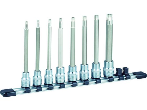 【レビュー投稿で100円OFFクーポン】【お取り寄せ】TONE ロングトルクスソケットセット(強力タイプ・ホルダー付) HTX308L ソケット ソケットレンチ 作業用品 工具