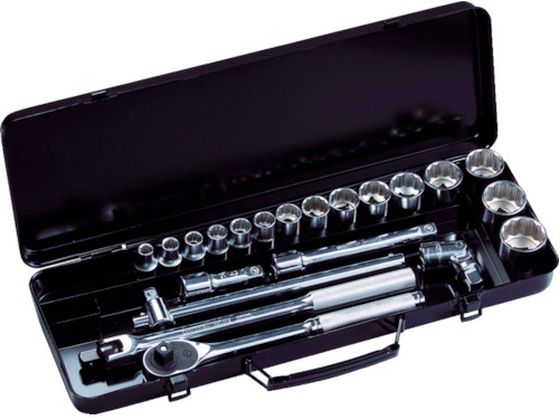【マラソン限定★ポイント2倍】【お取り寄せ】スーパー ソケットレンチセット 差込角12.7mm(1／2インチ)入り数:21 N415S ソケット ソケットレンチ 作業用品 工具｜ココデカウ