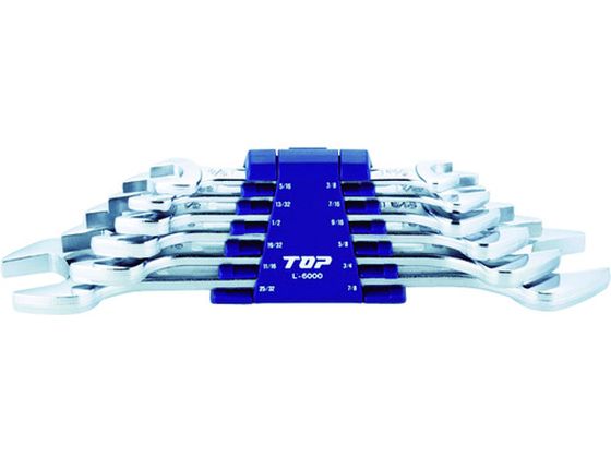 【レビュー投稿で100円OFFクーポン】【お取り寄せ】TOP 両口スパナ 6丁組スパナ(インチ) LI-6000 スパナ レンチ プーラー 作業用品 工具