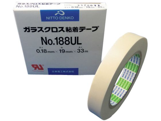 【マラソン限定★ポイント2倍】【お取り寄せ】日東 ガラスクロス粘着テープ 0.18mm×19mm×33m ガラスクロステープ 絶縁テープ 粘着テープ 梱包
