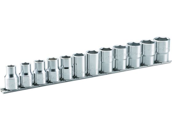 【レビュー投稿で100円OFFクーポン】【お取り寄せ】TONE ソケットセット(6角・ホルダー付) 12pcs HS412 ソケット ソケットレンチ 作業用品 工具