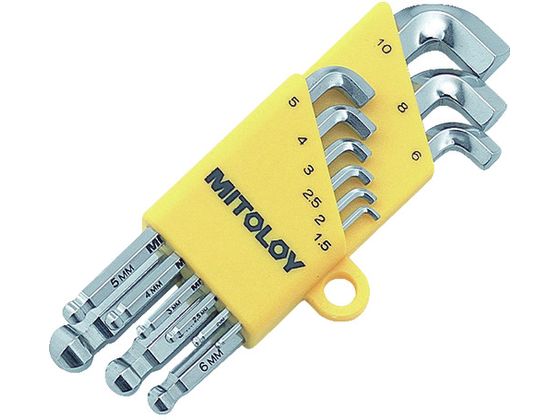 【レビュー投稿で100円OFFクーポン】【お取り寄せ】ミトロイ L型ホローレンチボールポイントスタビーショートmmホルダー9本組 HBS900S 六角棒レンチ ドライバー 作業用品 工具