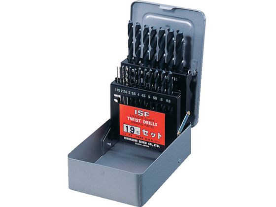 【レビュー投稿で100円OFFクーポン】【お取り寄せ】ISF ストレートドリル 19本組セット D19-S 穴あけ工具 ドリル 切削工具 作業用品 工具
