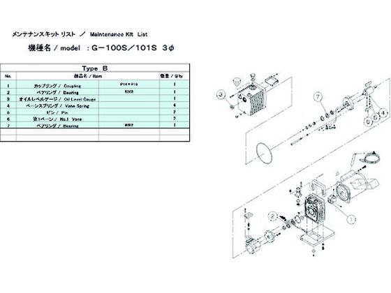 【マラソン制限事項★2,000円クーポン券＆尖んがり2倍】【お取り寄せ】ULVAC G-100S 3Φ／101S用検査と修理一揃いの道具B G-101S MAINTENANCEKIT B 無意味さ揚水機かかわり合い商いもの 吸いいれる管 排気ガス管等 揚水機 加圧 減圧作りつける類 試験室用備え付け 真空ポンプ・加圧ポンプ-ポンプ-花・ガーデン・DIY