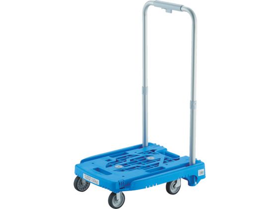 【レビュー投稿で100円OFFクーポン】【お取り寄せ】TRUSCO 樹脂台車 カルティオミニ weego 省音G車輪 青 ストッパー 折りたたみ台車 台車 カートラック 作業