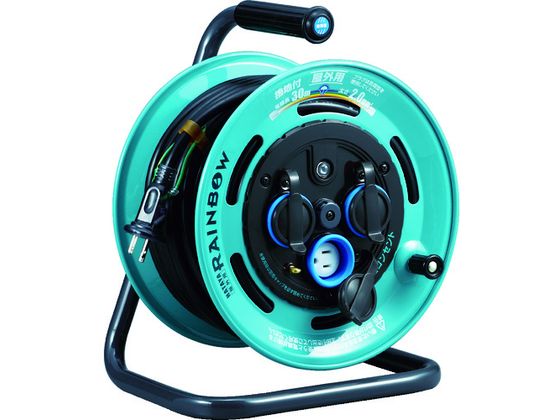 【レビュー投稿で100円OFFクーポン】【お取り寄せ】ハタヤ 屋外用レインボーリール 単相100Vアース付 30m GE-30K コードリール防雨型 コードリール 延長コード 工事用品 作業用品 工具