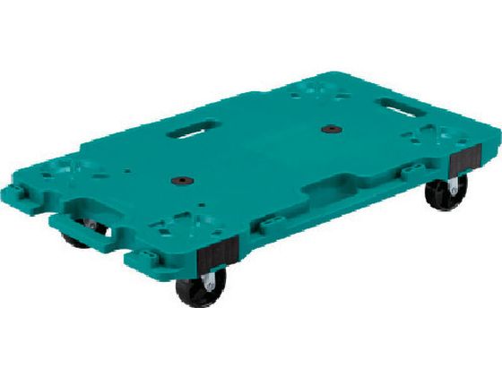 【レビュー投稿で100円OFFクーポン】送料無料【お取り寄せ】樹脂製平台車 802462 サンキャリー6839グリーン 平台車 台車 カートラック 作業