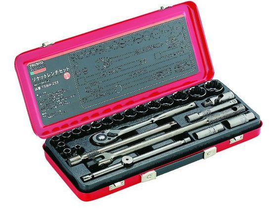 【レビュー投稿で100円OFFクーポン】【お取り寄せ】TRUSCO ソケットレンチセット 差込角12.7mm 25S TSW4-25S ソケット ソケットレンチ 作業用品 工具