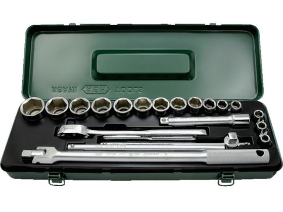 【レビュー投稿で100円OFFクーポン】【お取り寄せ】ASH 6角ソケットレンチセット12.7□×20PCS VJS4151 ソケット ソケットレンチ 作業用品 工具