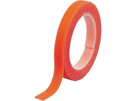 【レビュー投稿で100円OFFクーポン】【お取り寄せ】マジックバンド[[R下]]結束テープ両面幅10mm長さ30mオレンジ 結束用面ファスナー 結束バンド 結束テープ 結束 梱包