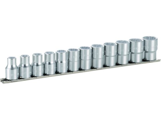 【レビュー投稿で100円OFFクーポン】【お取り寄せ】TONE ソケットセット(12角・ホルダー付) 12pcs HD412 ソケット ソケットレンチ 作業用品 工具