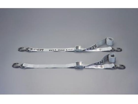 【レビュー投稿で100円OFFクーポン】【お取り寄せ】エスコ 荷締ストラップ グレー 50mm×1.9m 363kg2本 EA982BA-6A 荷締機 吊りクランプ スリング 工事用品 作業用品 工具
