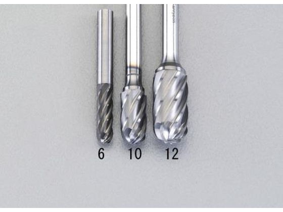 【レビュー投稿で100円OFFクーポン】【お取り寄せ】エスコ [Coated] 超硬バー アルミ用 6mm軸 12×25mm 軸付研磨 ロータリーバー 研削研磨用品 作業用品 工具