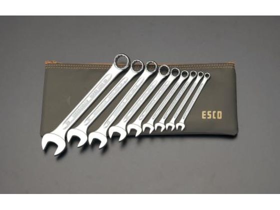 【マラソン限定★2,000円クーポン＆ポイント2倍】【お取り寄せ】エスコ 片目片口スパナ 9本組 5.5-19mm EA614ST-1B スパナ レンチ プーラー 作業用品 工具
